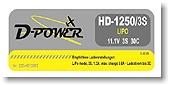HD-1250 3S Lipo (11.1V) 30C, T-Stecker