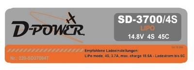 SD-3700 4S Lipo (14.8V) 45C, T-Stecker